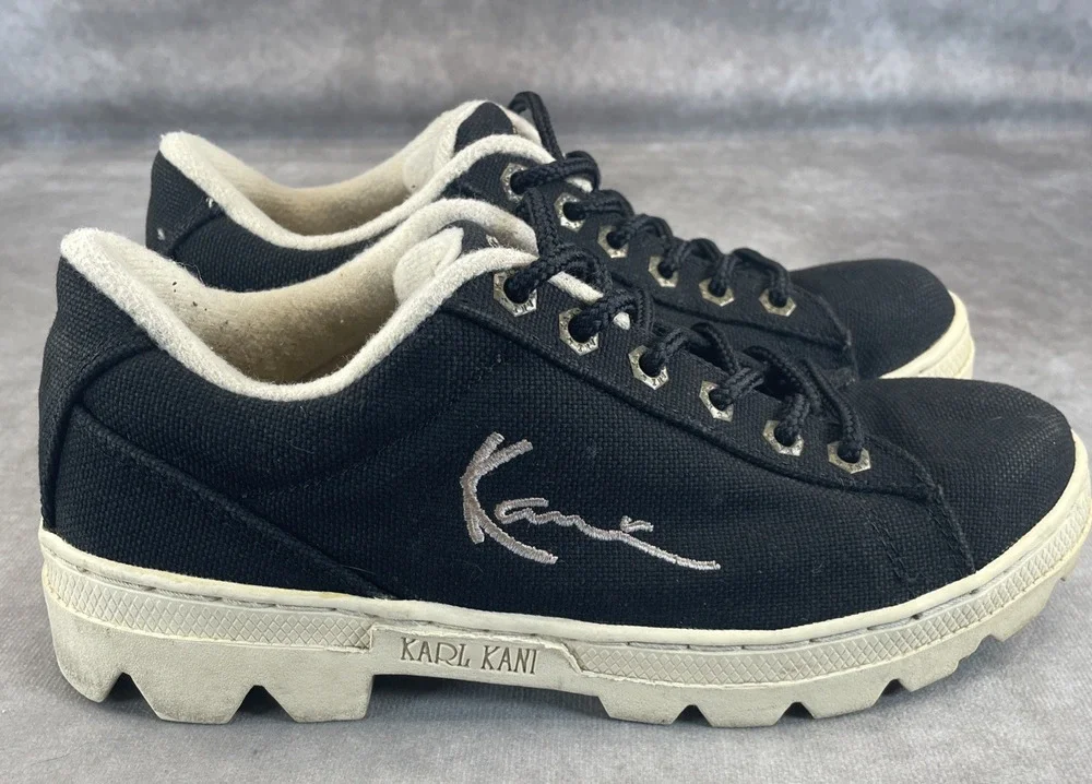 Vtg Karl Kani Sz 7 Sneakers 90s Hip Hop Streetwear Retro Canvas Shoes Y2K Kicks